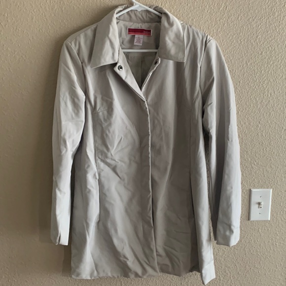 Merona Light Beige Snap Button Long Coat Large - Picture 1 of 2